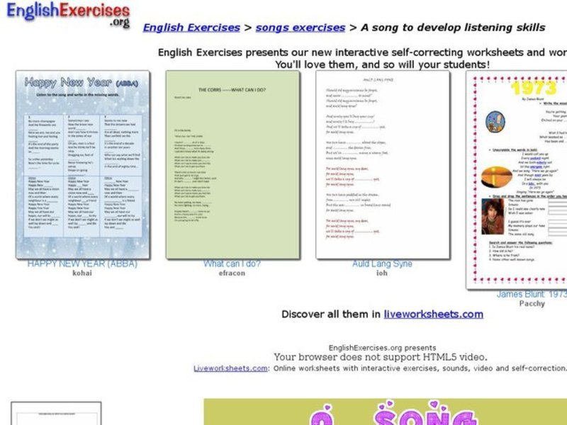 A Song to Develop Listening Skills Interactive