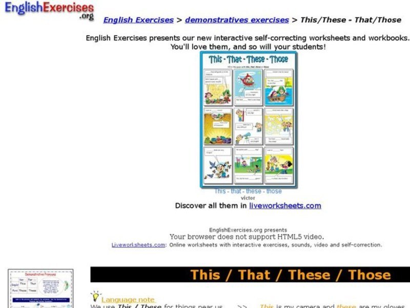 ESL: Demonstratives-This/These/That/Those Interactive