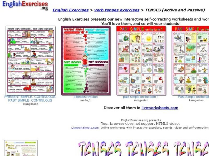 Tenses: Active and Passive Interactive