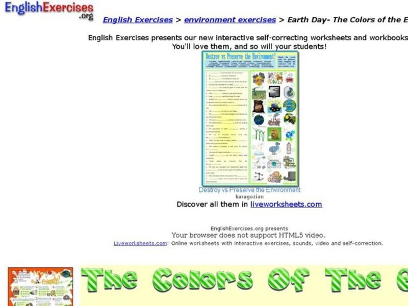 ESL Colors Activity Interactive