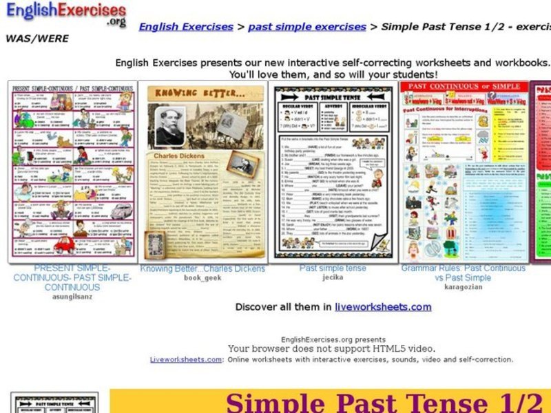 Simple Past Tense 1/2: exercises for beginners Interactive