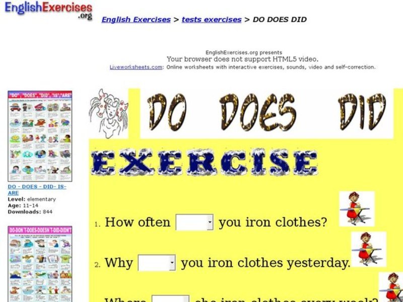 Do, Does, Did Interactive