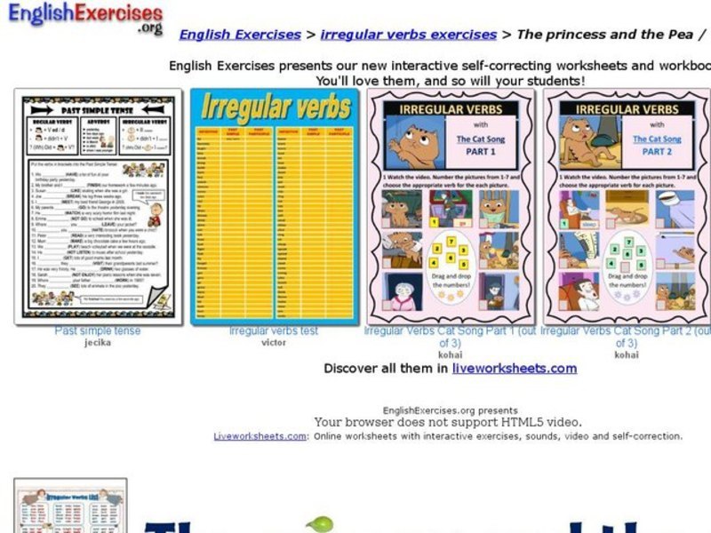 The Princess and the Pea: past tense Interactive