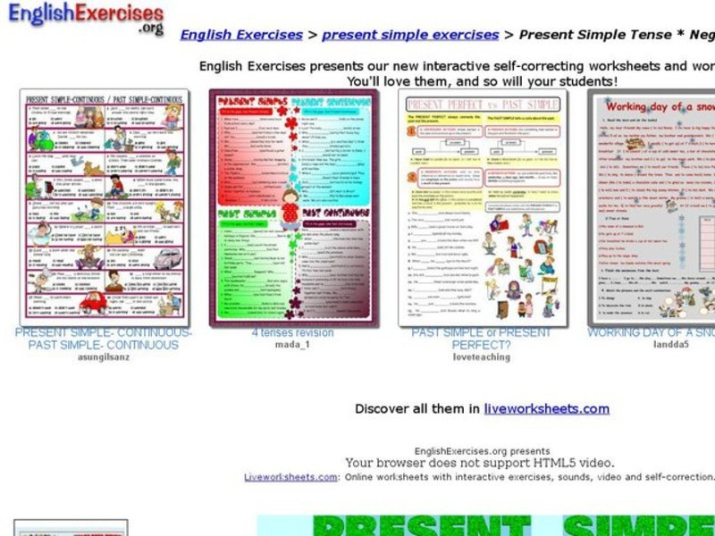 Present Simple Tense: negative sentences Interactive