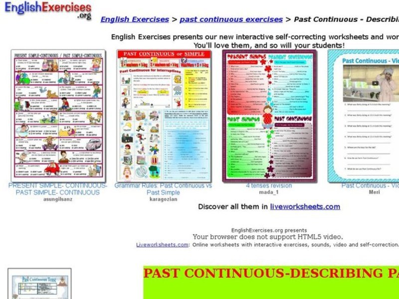Past Continuous - past events Interactive