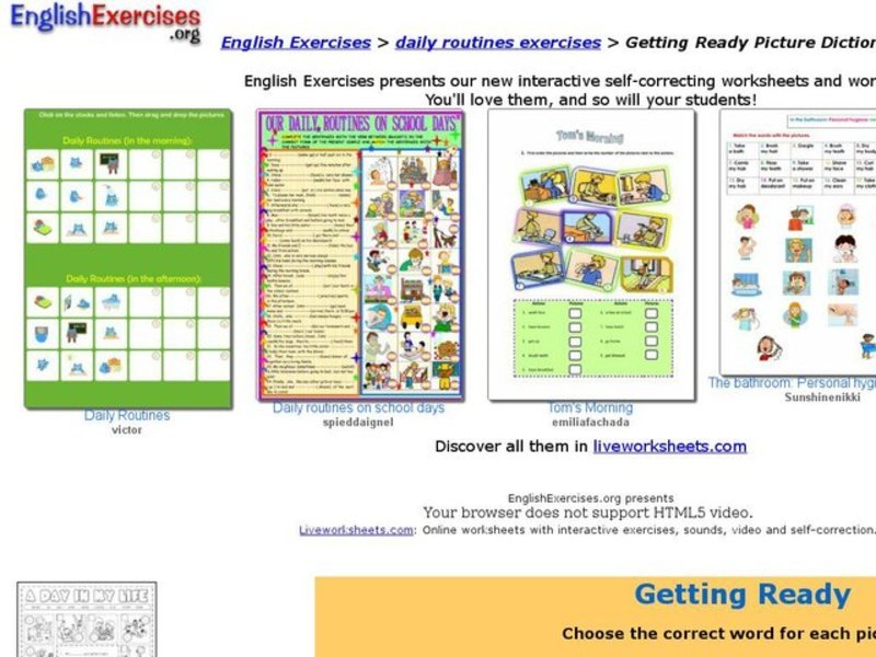 Getting Ready Picture Dictionary Interactive