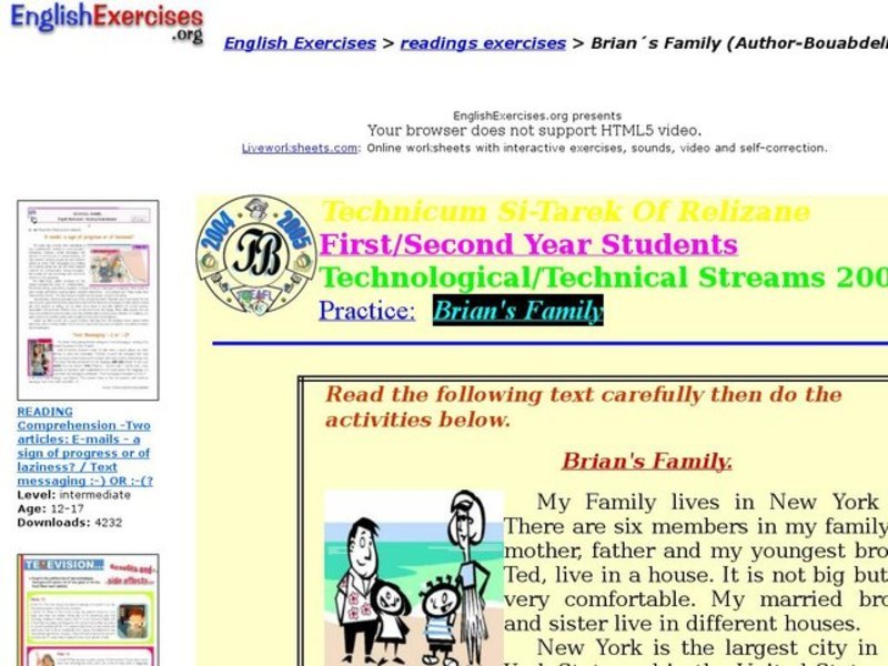 Brian's family Interactive