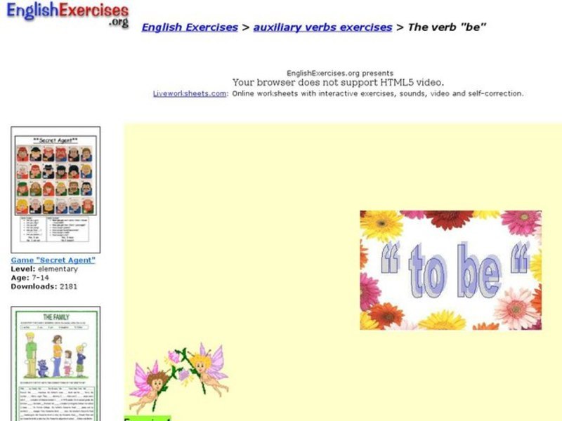 The Verb "be" Interactive