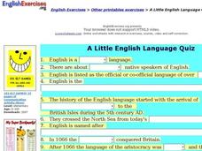 English Language Quiz Interactive
