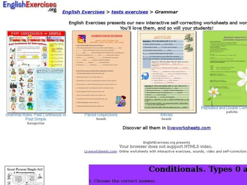 Conditionals Types 0 and 1 Interactive