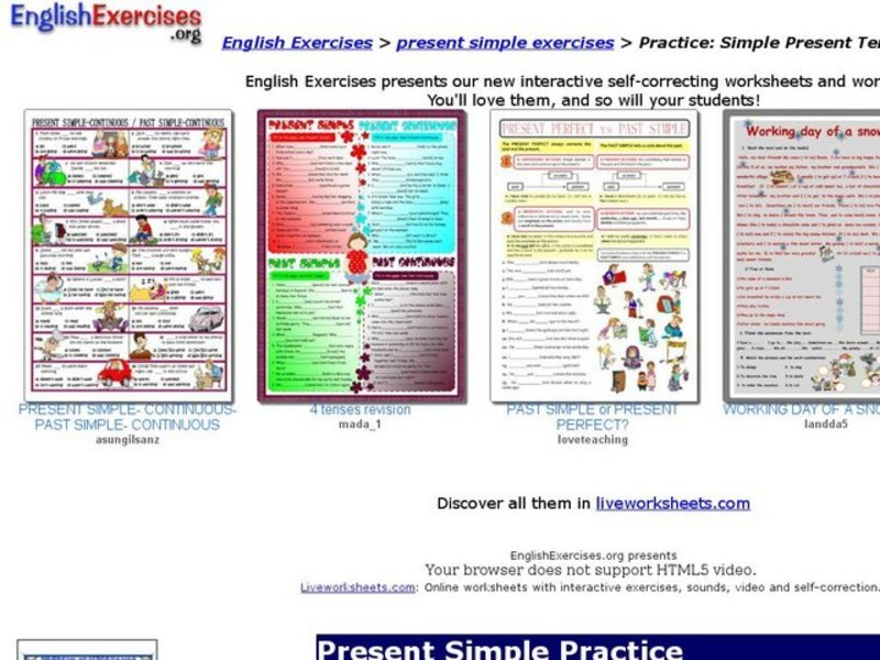 Present Simple Practice Interactive