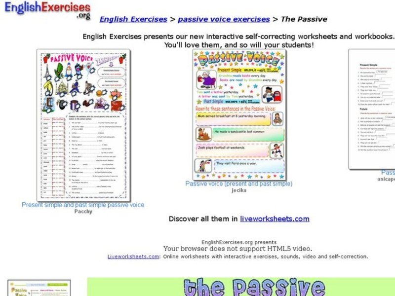 English Exercises: Passive Voice Interactive