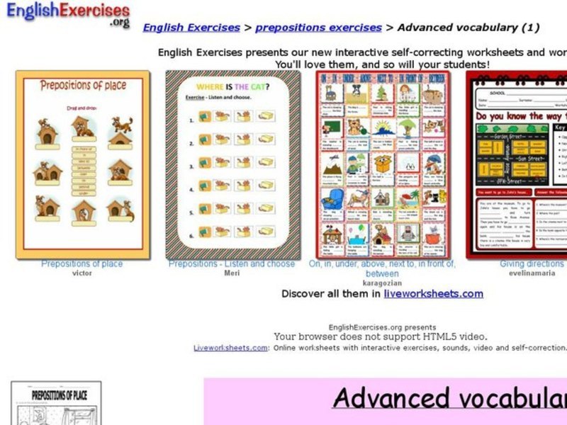 Advanced Vocabulary Interactive