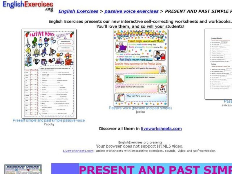 Present and Past Simple Passive Interactive