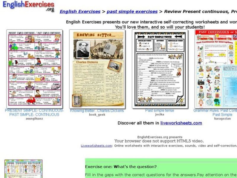 ESL: Present, Present Simple, Past Simple Tense Interactive