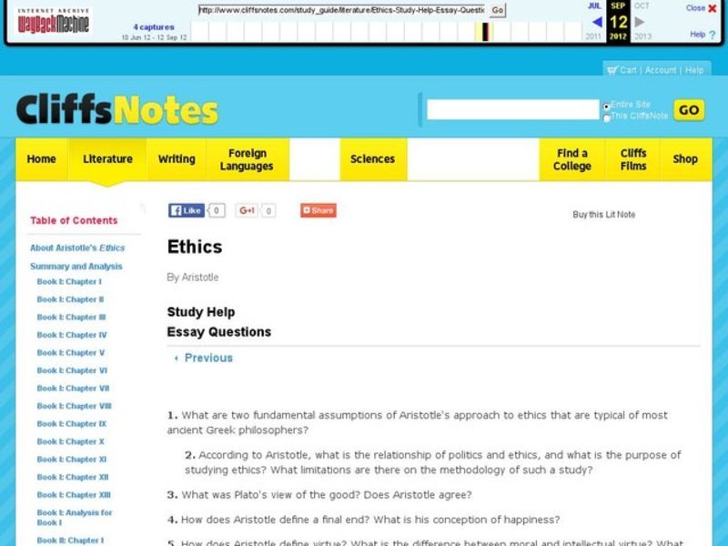 Ethics: Study Help and Essay Questions Interactive