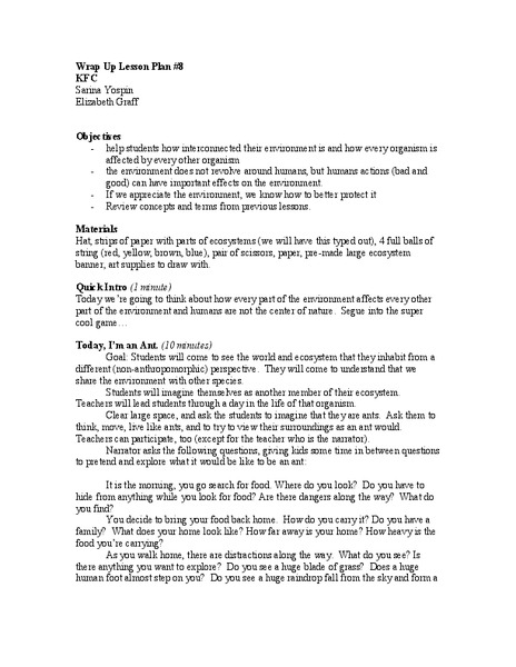 Environment Lesson Plan