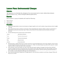 Environmental Changes Activity