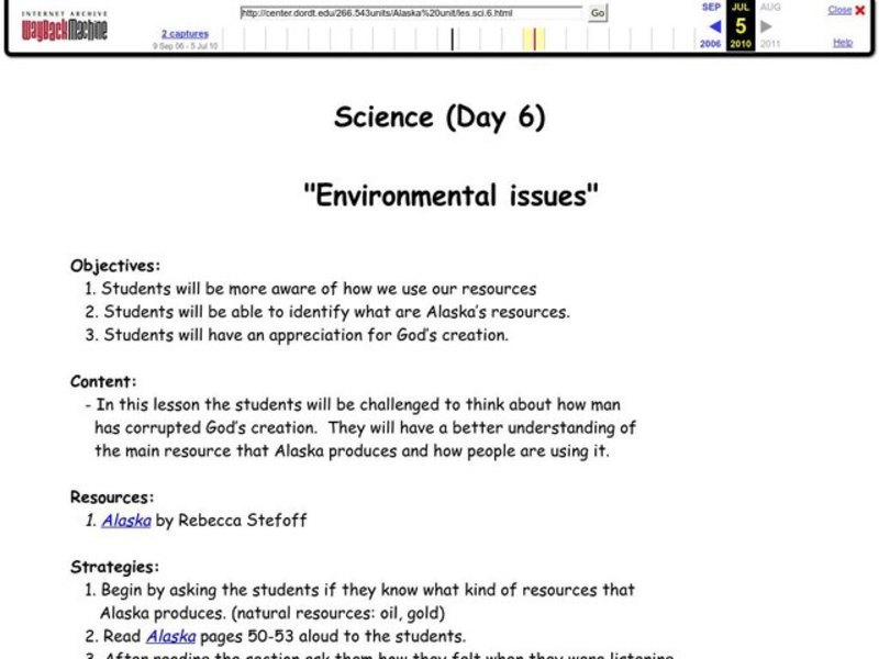 Environmental Issues Lesson Plan