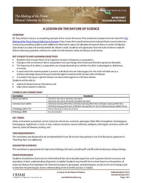 A Lesson on the Nature of Science Lesson Plan