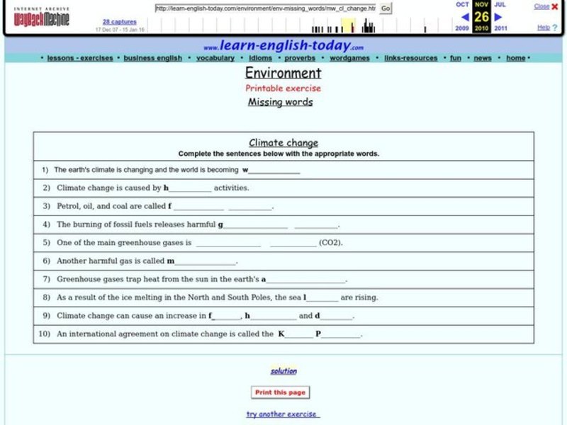Environment: Climate Change Interactive