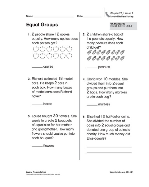 Equal Groups Worksheet