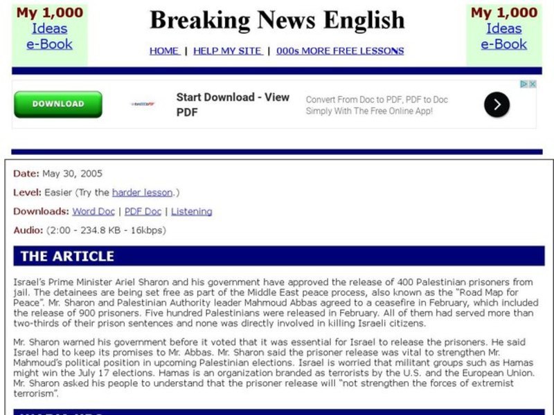 Breaking News English: Prisoners Interactive