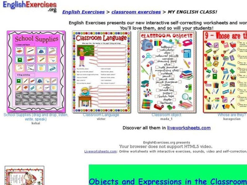Objects and Expressions in the Classroom! Interactive