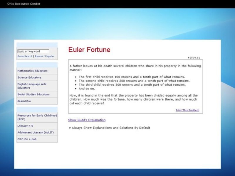 Euler Fortune Problem Interactive