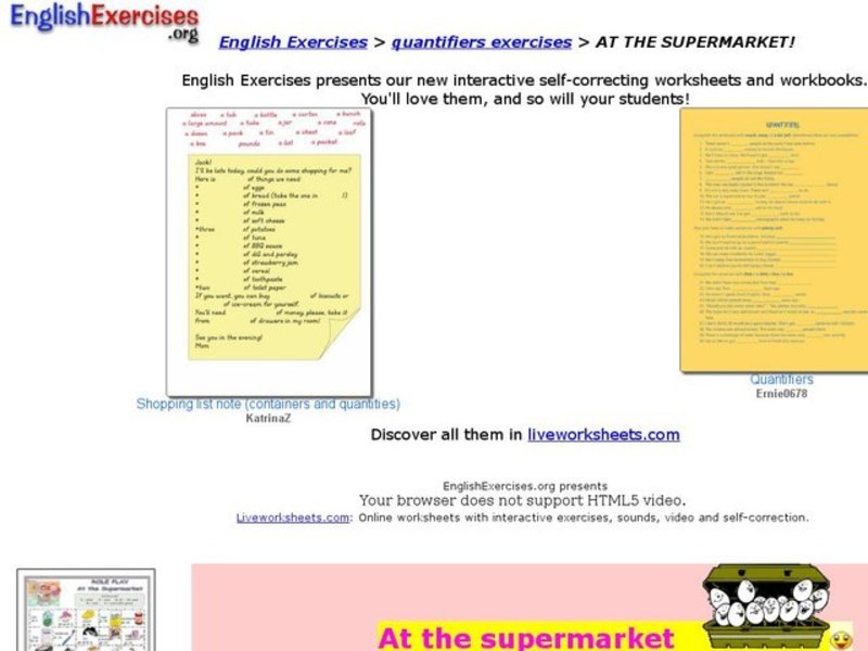 At the Supermarket Interactive