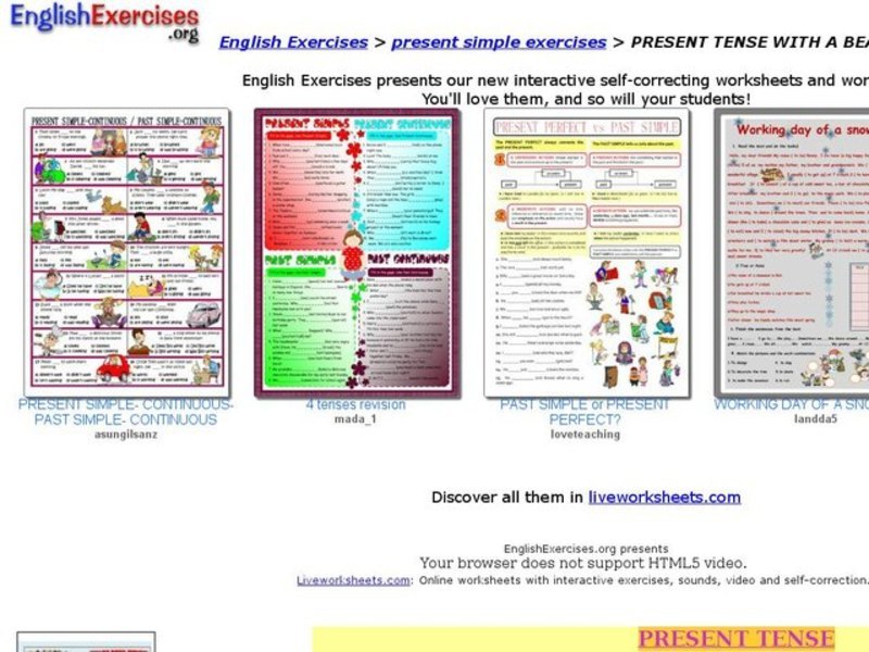 Present Tense with a Beautiful Song Interactive