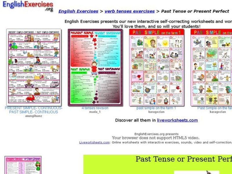 ESL-Past Tense/Present Perfect Interactive