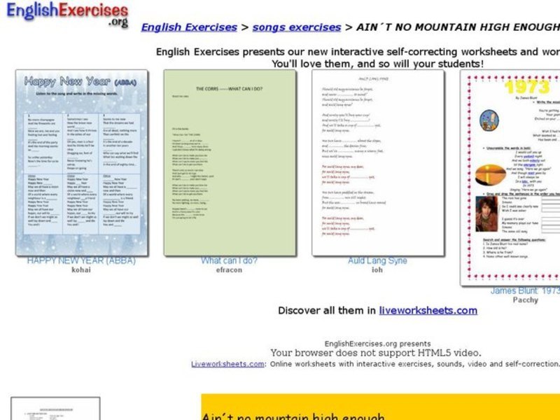 Ain´t No Mountain High Enough Interactive