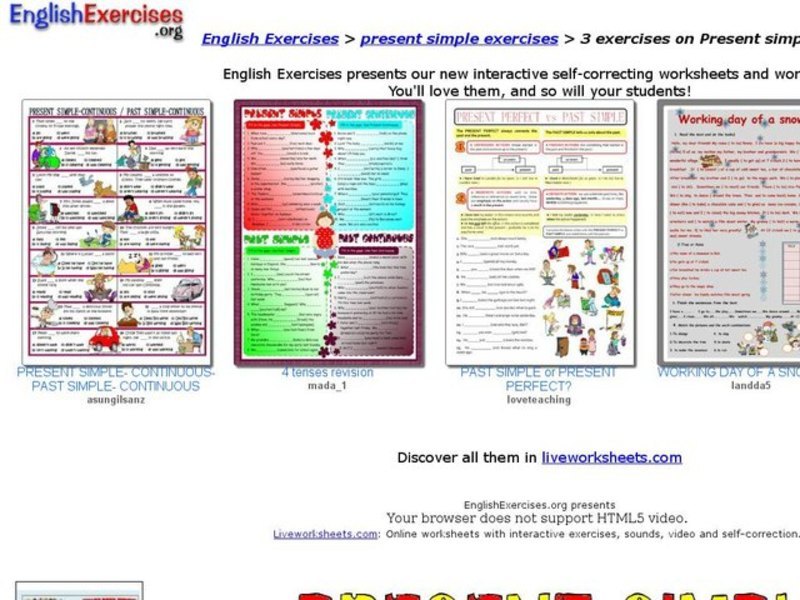 3 Exercises on Present Simple Interactive
