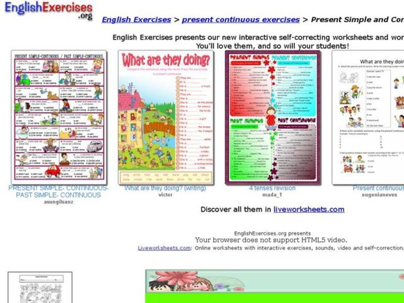 ESL: Continuous Affirmative/Present Simple Interactive