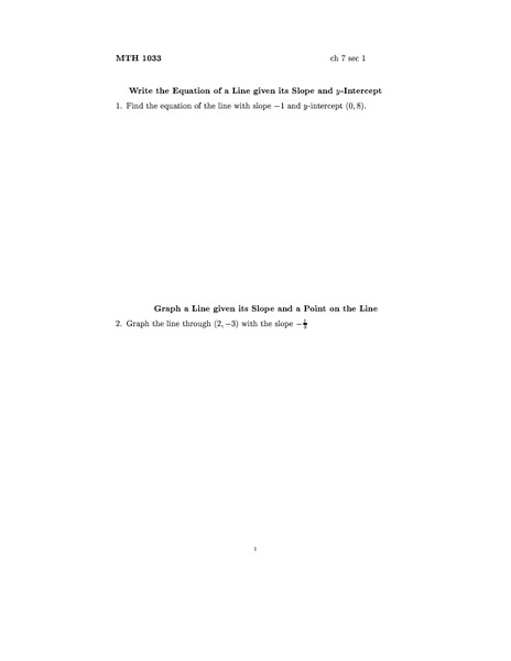 Equation of a Line Lesson Plan