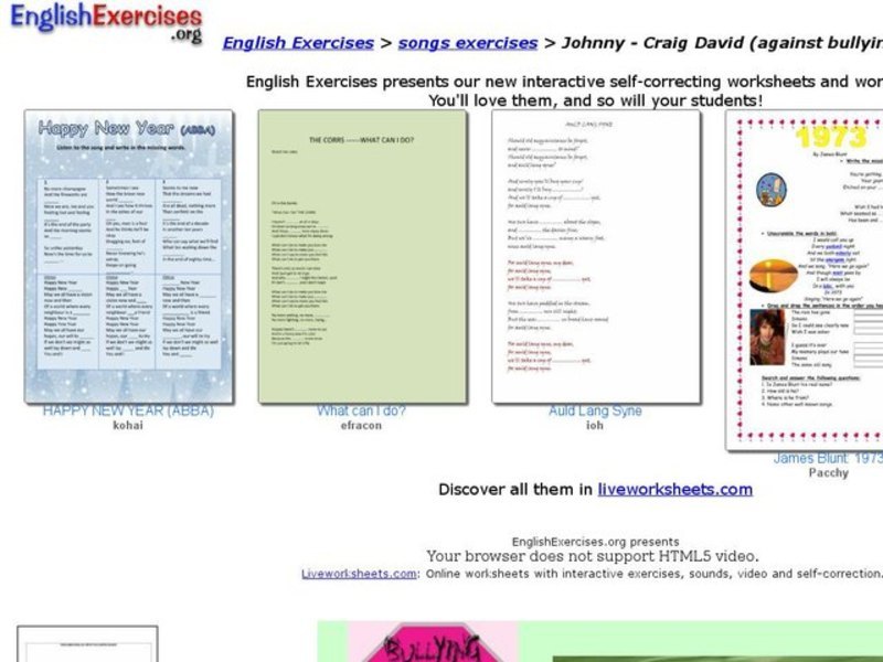 Johnny- by Craig David (against Bullying) Interactive