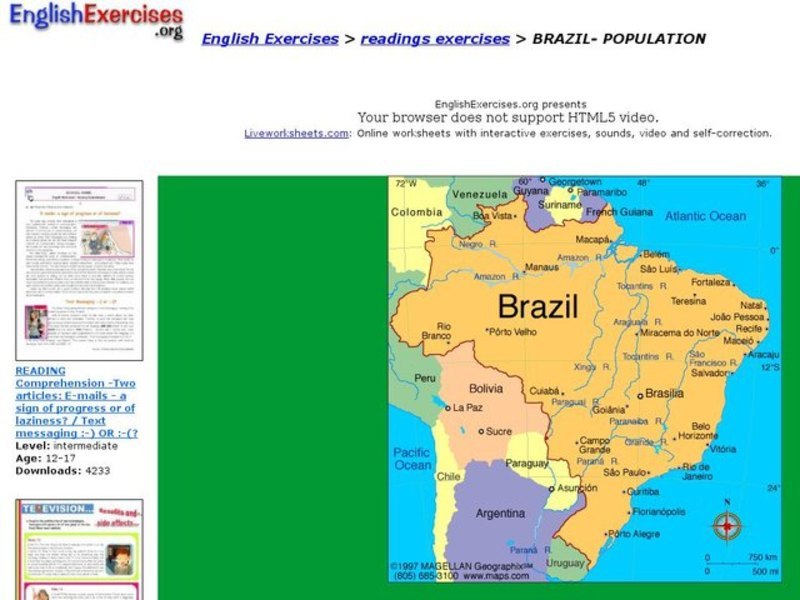 ESL: The Population of Brazil Interactive