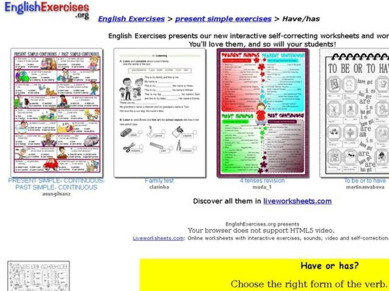 Have or Has? Interactive