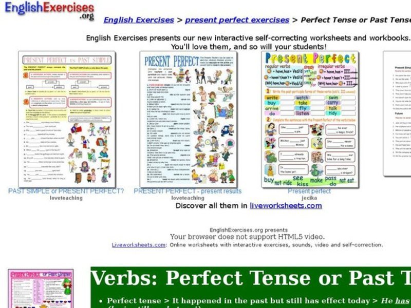 Perfect Tense or Past Tense Interactive