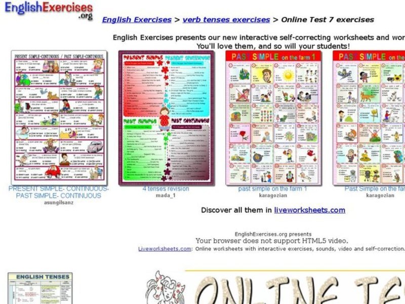 ESL Test-Verb Tense Interactive
