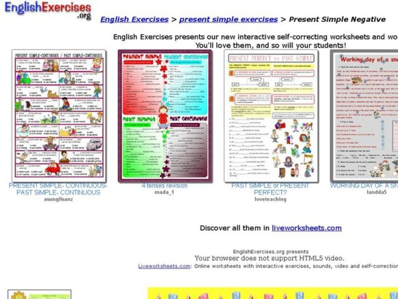 Present Simple Negative Interactive