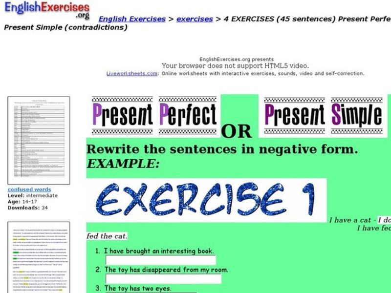 ESL: Present Perfect and Present Simple Tense Interactive