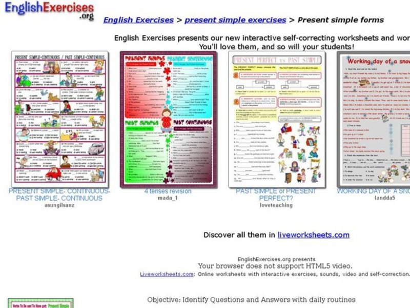 Present Simple Forms Interactive