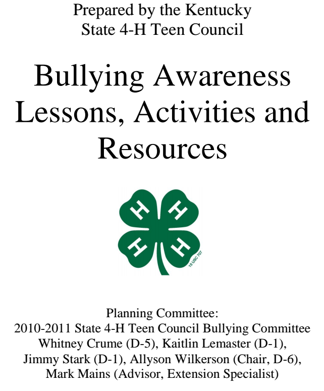 Bullying Awareness Unit Plan