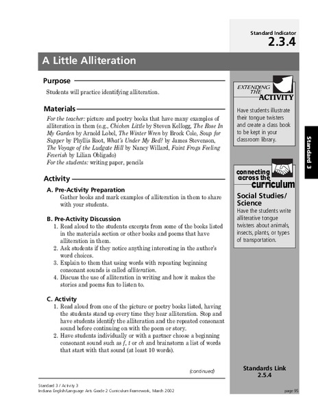 A Little Alliteration Lesson Plan