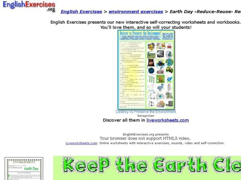 ESL: Earth Day  Interactive