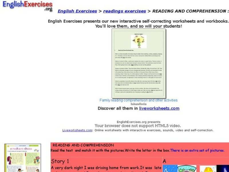 Reading and Comprehension: UFOS Interactive