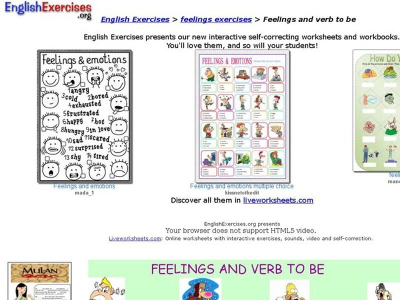 Feelings and Verb to Be Interactive