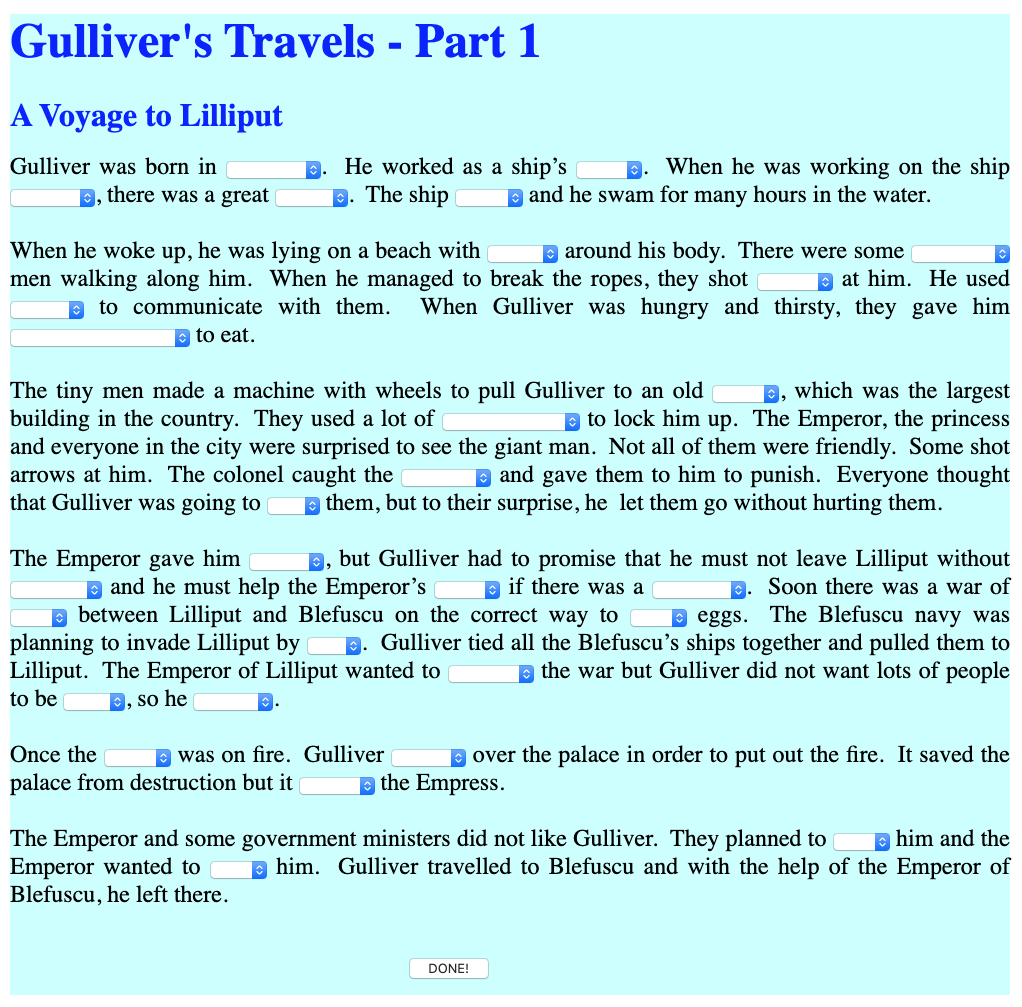 Gulliver´s Travels - Part 1 Interactive
